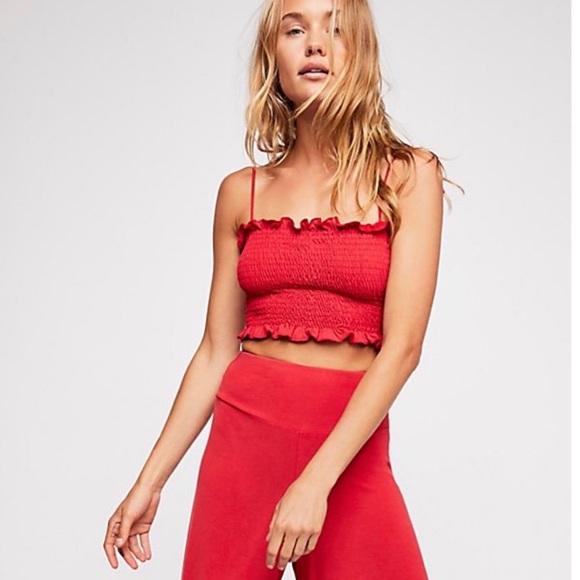 Free people Fine without you smocked crop top - Picture 3 of 4